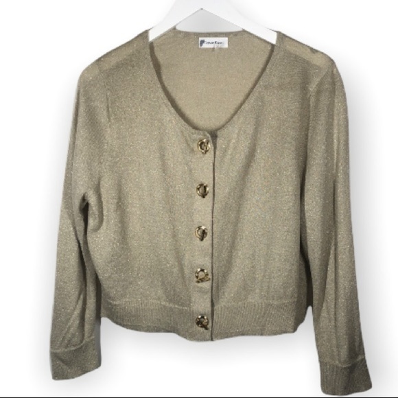 Calvin Klein light sweater with cute gold buttons - Picture 1 of 11